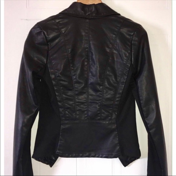 Black Fitted Leather Jacket - Picture 4 of 4